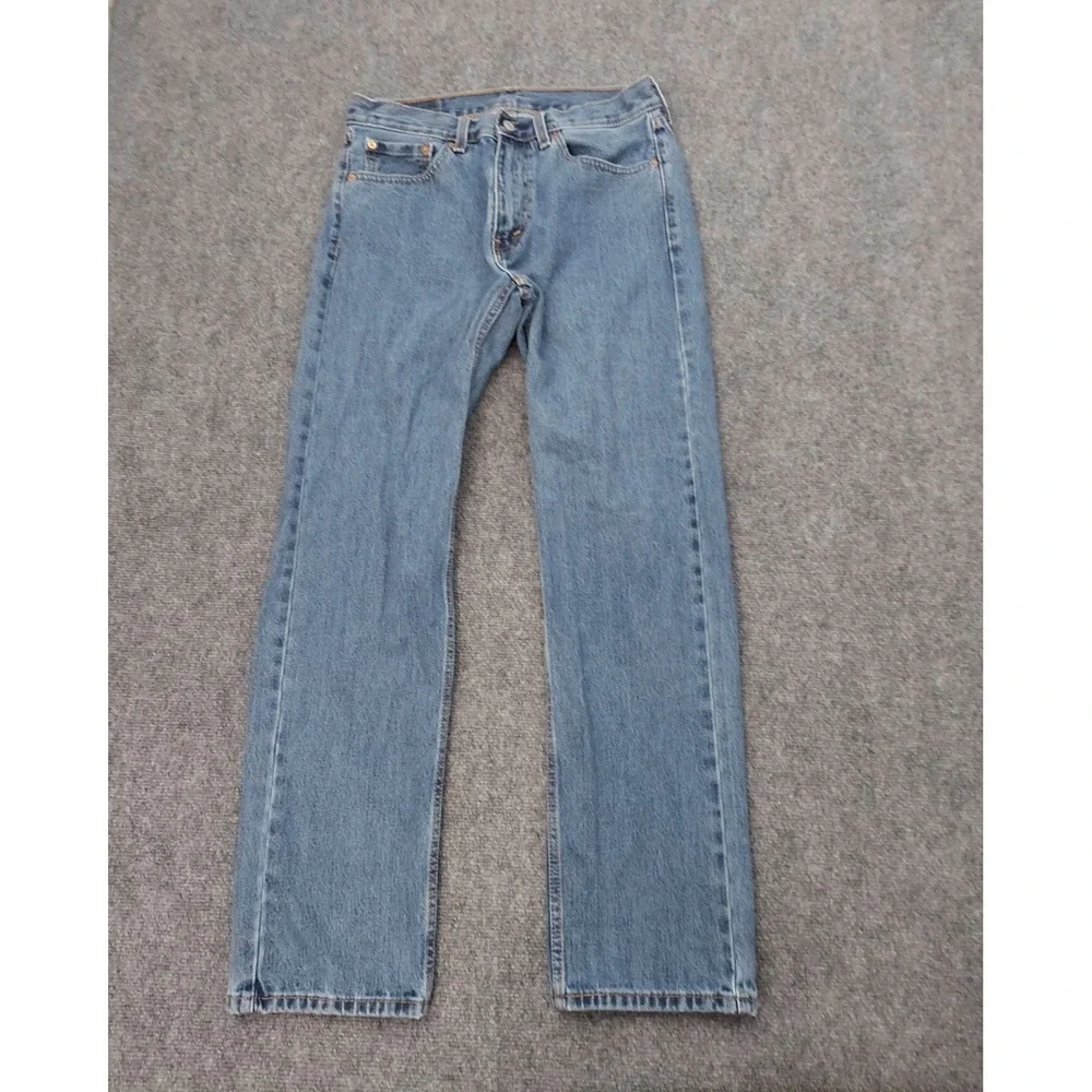 LEVIS 505 Jeans Mens 32x32 Blue Denim Regular Straight Leg Medium Wash Cotton